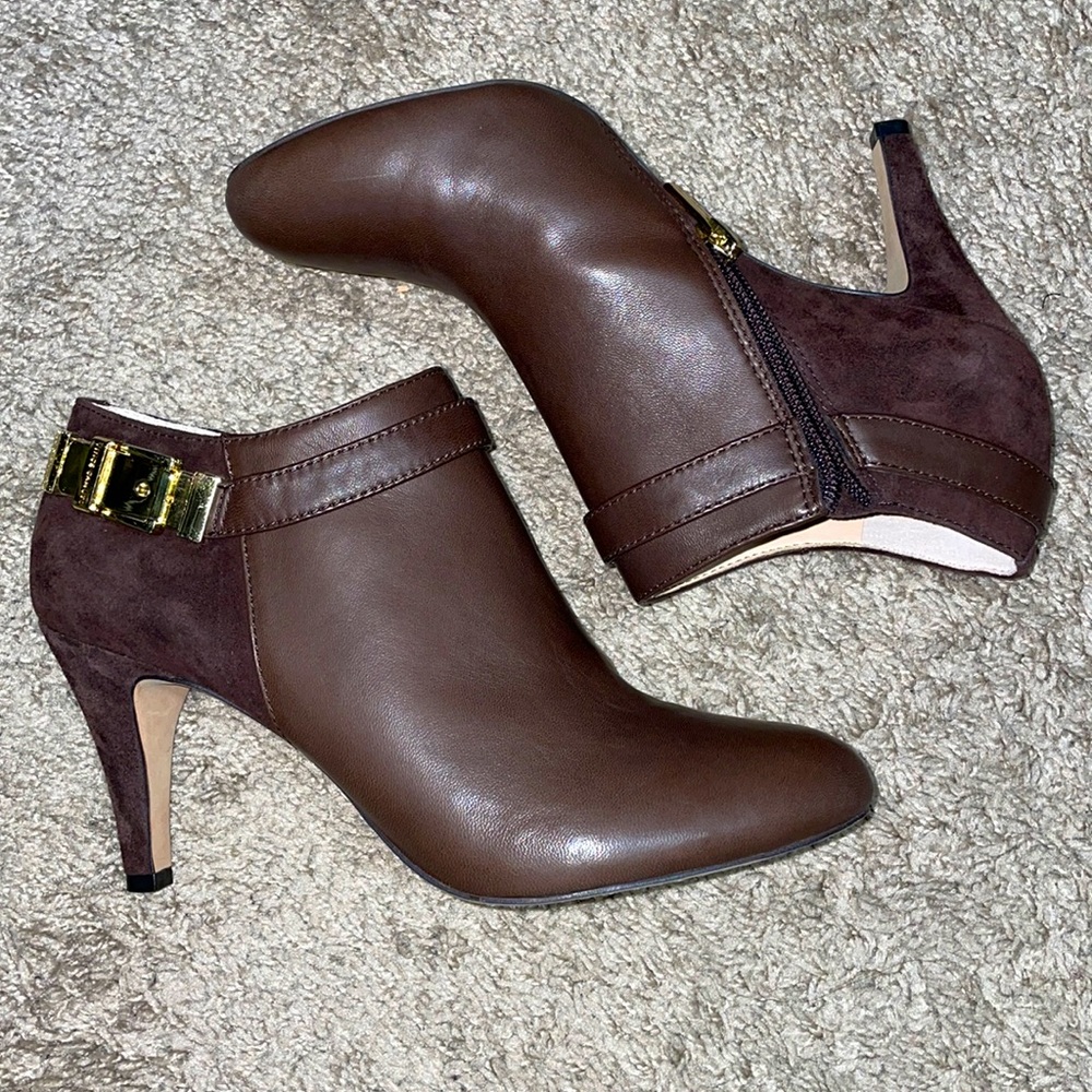 Vince Camuto brown leather booties